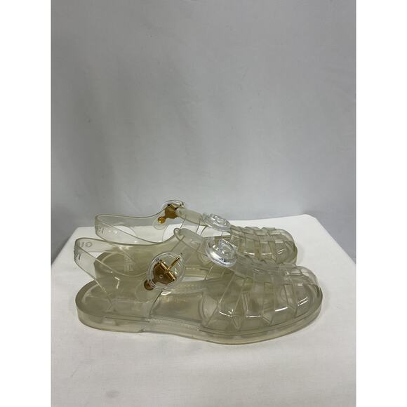 Gucci 'Jelly' Clear Synthetic Fisherman Sandal Size 5 - Picture 2 of 5